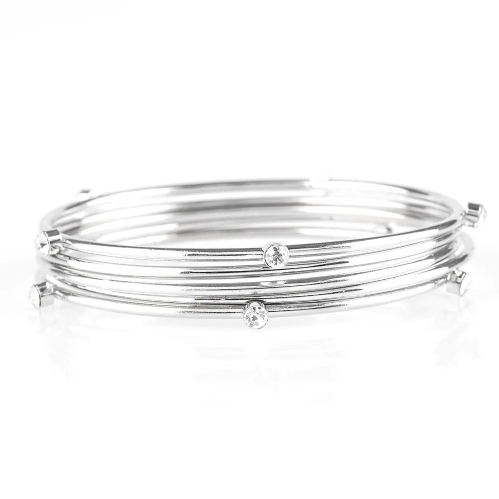 Elegant Silver Bangle Set